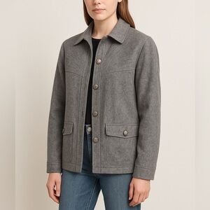 Vintage Thierry Mugler Paris Gray Wool Architectural Jacket France 36